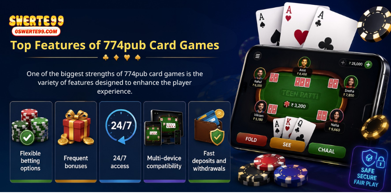 Top Features of 774pub Card Games